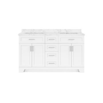 Darcy 60 in. Double Sink Bathroom in Pure White