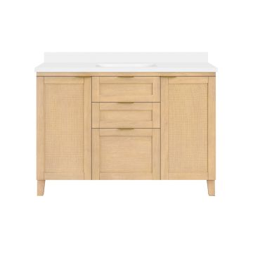 OVE Decors Macy 48-in Rustic Ash Undermount Single Sink Bathroom Vanity with White Engineered Marble Top