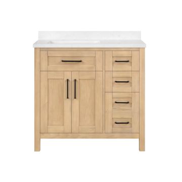 Tahoe 36 in. VII Single Sink Bathroom with Black Hardware and Rustic Ash Finish