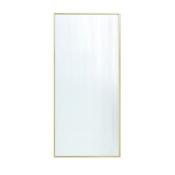 Della 36 in. Fluted Shower Walk-In Panel with Clear Fluted Glass and Brushed Gold Frame