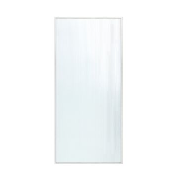 Della 36 in. Walk-in Shower Panel in Brushed Nickel  Transparent Tempered Fluted Glass