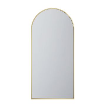 Della 36 in. Arch Shower Walk-In Panel with Tinted Glass and Brushed Gold Frame