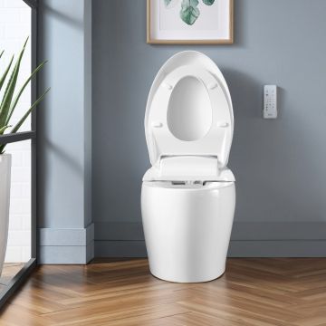 Toilette intelligente avec siège bidet Skye par Ove Decors, céramique,  blanc, 1,28 gal.