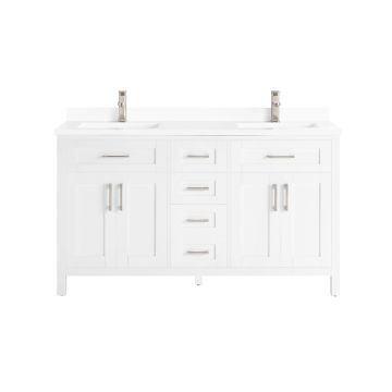 OVE Decors Tahoe-Lux 60 in. Vanity in White with Power Bar
