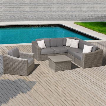 Outdoor Sectionals Sectional Couch Ove Decors - Isabella 4 Piece Patio Conversation Set