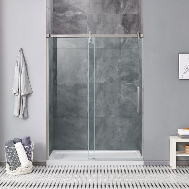 Sheffield 60 Satin Nickel Shower Door, Best Sliding Shower Doors Reviews