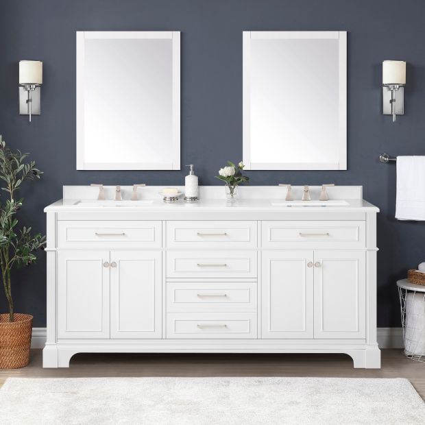 Ove Decors Double Basin Bathroom Vanity Vanities - Bathroom Double Basin Vanity