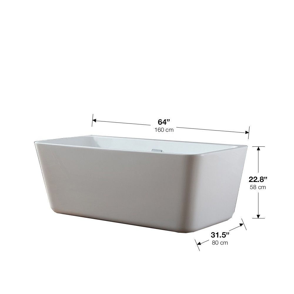Ove Decors Freestanding Bathtubs Tubs, Ove Decors Vega 63 Freestanding Bathtub